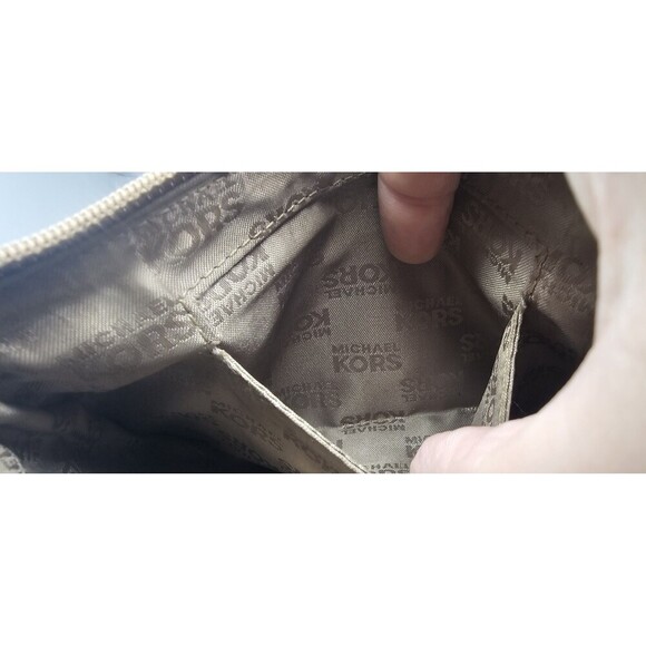 Michael Kors Fulton Gold Metallic Pebbled Leather Wristlet Shoulder Bag 7"x4.5" - Picture 8 of 11